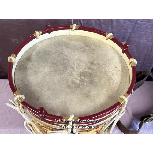 170 - MILITARY BAND DRUM FROM THE '4TH BN THE WILTSHIRE REGIMENT' WITH BATTLE HONOURS, PRE WORLD WAR TWO