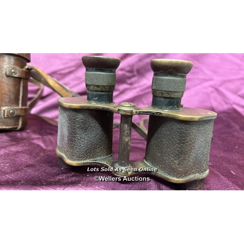 181 - WORLD WAR ONE PRIVATE PURCHASE BINOCULARS, CARRY CASE INSCRIBED 'CASE NO.3 PRISMATIC BINOCULAR, J.B.... 