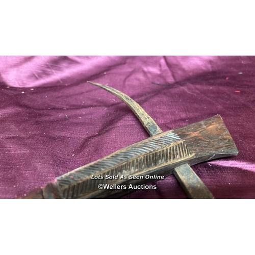 186 - ETHNIC PICKAXE WITH CARVED FEATURES