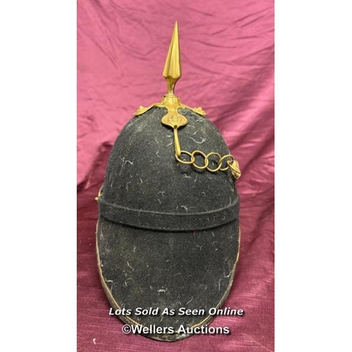 197 - BRITISH HOME SERVICE SPIKED HELMET TO THE WEST RIDING REGIMENT, APPEARS TO BE THEATRICAL