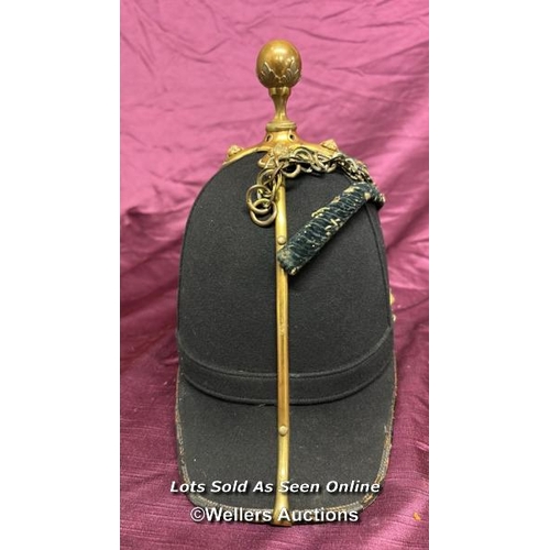 198 - GEORGE V ROYAL ARMY MEDICAL CORPS OFFICER HELMET, IN ORIGINAL CONDITION WITH SOME WEAR, MADE BY HOBS... 