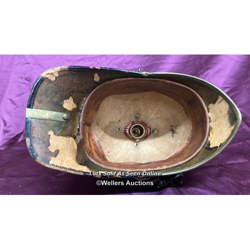 198 - GEORGE V ROYAL ARMY MEDICAL CORPS OFFICER HELMET, IN ORIGINAL CONDITION WITH SOME WEAR, MADE BY HOBS... 