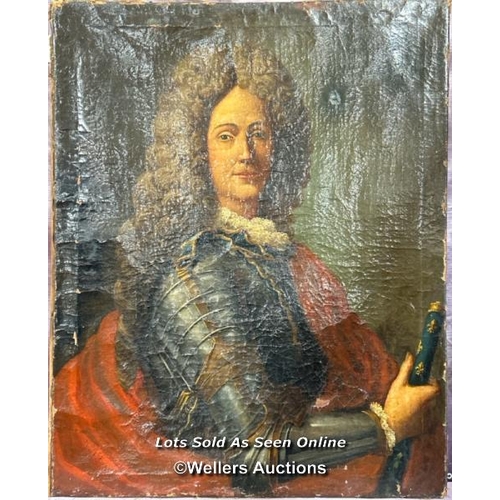 209 - EARLY 18TH CENTURY PORTRAIT OF A NOBLEMAN IN ARMOUR, 80 X 64CM