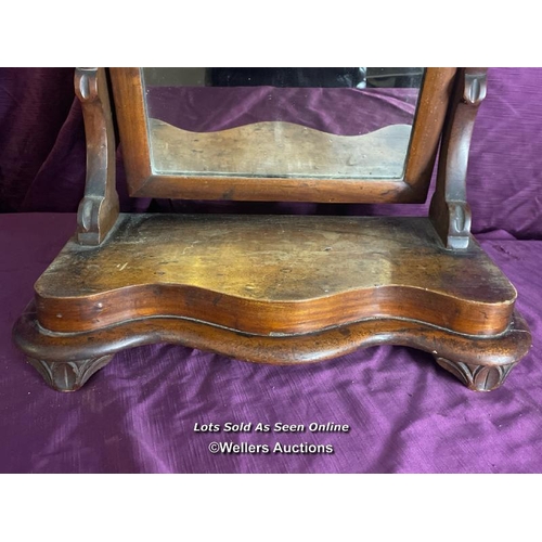 86 - 19TH CENTURY MAHOGANY TOILET MIRROR, 50 X 23 X 56CM