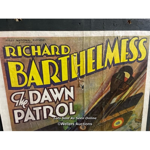 419 - 'THE DAWN PATROL' FILM POSTER, 1930, PASTED ONTO BOARD FOR THEATRICAL USE, POSTER SIZE 50 X 73.5CM