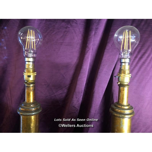 427 - PAIR OF LARGE SCALE CONTINENTAL CONVERTED BALUSTER LAMPS, APPROX HEIGHT 70CM