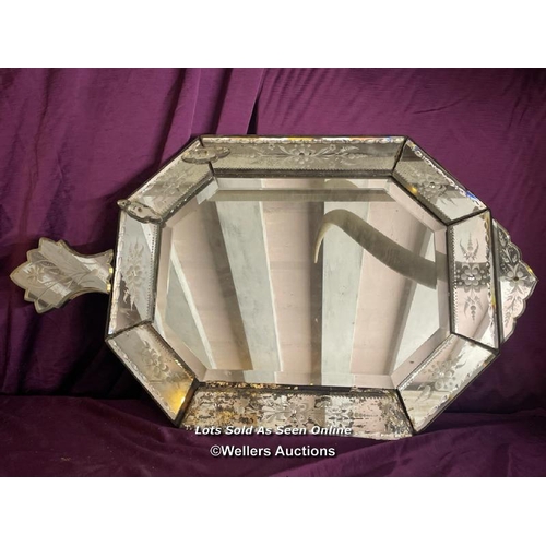 445 - 19TH CENTURY VENETIAN MIRROR, IN NEED OF RESTORATION, 101 X 58CM