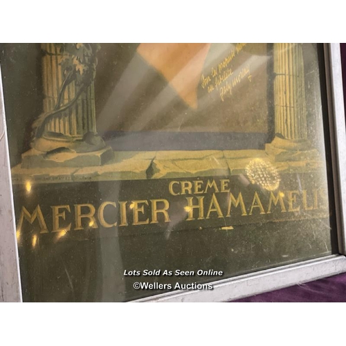 454 - CIRCA 1920'S FRENCH ADVERTISING DISPLAY BOARD, CREME MERSIER HAMAMELLIS, BOARD MEASURES 49 X 60CM (I... 