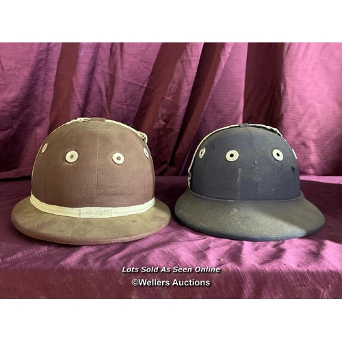 461 - PAIR OF VINTAGE POLO HELMETS, FOR DISPLAY