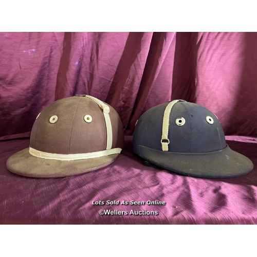 461 - PAIR OF VINTAGE POLO HELMETS, FOR DISPLAY