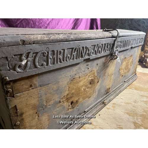 472 - 1785 CONTINENTAL MARRIAGE CHEST, IN NEED OF RESTORATION, 134 X 61 X 51CM