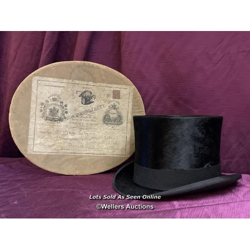 478 - TRESS & CO LONDON TOP HAT, INNER MEASUREMENT FRONT TO BACK 8