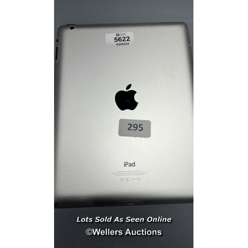 4672 - APPLE IPAD / 4TH GEN / A1458 / 32GB / SERIAL: DMPKTKMGF183 / I-CLOUD (ACTIVATION) LOCKED / RESTORED ... 