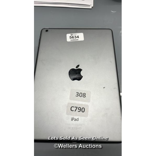 4674 - APPLE IPAD AIR / A1474 / 32GB / SERIAL: DMPLJR9FK11 / I-CLOUD (ACTIVATION) LOCKED / RESTORED TO FACT... 