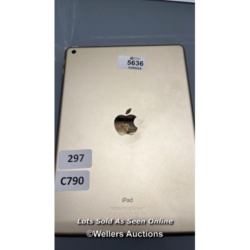 4675 - APPLE IPAD / 5TH GEN / A1822 / 128GB / SERIAL: GCGVC22RHP9Y / I-CLOUD (ACTIVATION) LOCKED / RESTORED... 