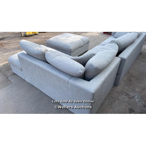 4701 - Thomasville Holmes Grey Fabric 3 Piece Sectional Sofa with Storage Ottoman - RRP: £1,999.99, / SOME ... 