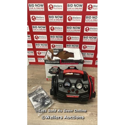 4042 - POWERSTATION PSX1004CE PORTABLE JUMP STARTER AND TYRE INFLATOR / POWERS UP / SIGNS OF USE / E86