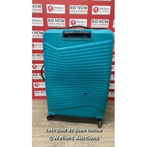 4116 - AMERICAN TOURISTER JETDRIVER LARGE 4 WHEEL SPINNER CASE / SIGNS OF USE / COMBINATION UNLOCKED / DAMA... 