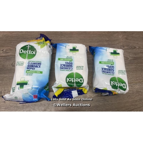 4432 - 3X PACKS OF DETTOL ANTIBACTERIAL WIPES / A33