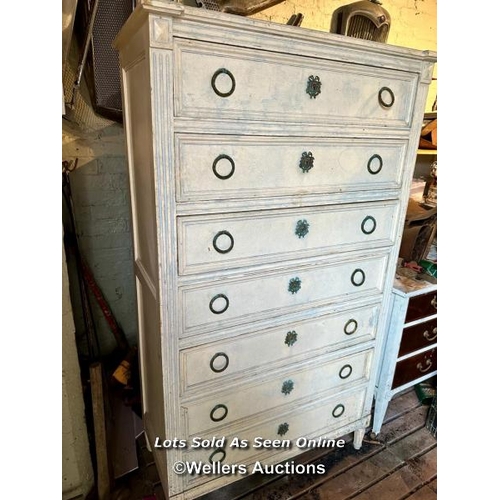 490 - 19TH CENTURY FRENCH SEMINAR CHEST OF DRAWERS, 94 X 44 X 164CM