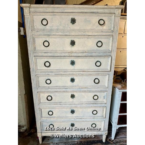 490 - 19TH CENTURY FRENCH SEMINAR CHEST OF DRAWERS, 94 X 44 X 164CM