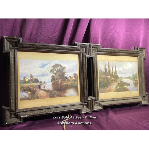 493 - TWO PRINTS BY J.W. GOZZARD, FRAMED AND GLAZED, TOTAL FRAME SIZE 56.5 X 49CM