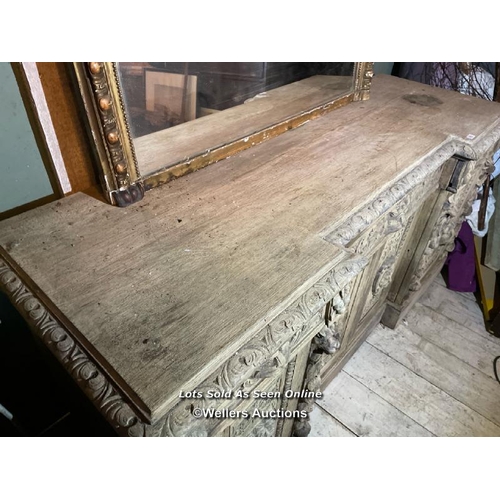 510 - 19TH CENTURY RENAISSANCE REVIVAL BLEACHED OAK DRESSER, 197 X 68.5 X 101CM