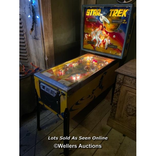 511 - BALLY STAR TREK PINBALL MACHINE 1979, 77 X 136 X 177CM, WITH ALTERNATIVE SOUND CARD, POWERS AND LIGH... 