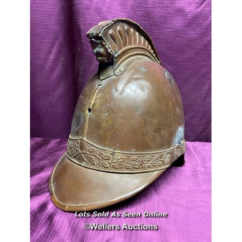 522 - 19TH CENTURY FRENCH SAPEURS AND POMPIERS HELMET, HEIGHT 24CM