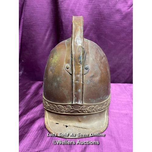 522 - 19TH CENTURY FRENCH SAPEURS AND POMPIERS HELMET, HEIGHT 24CM