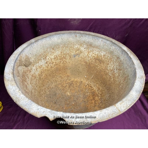 533 - 19TH CENTURY CAULDRON, DIAMETER 49CM X HEIGHT 33CM