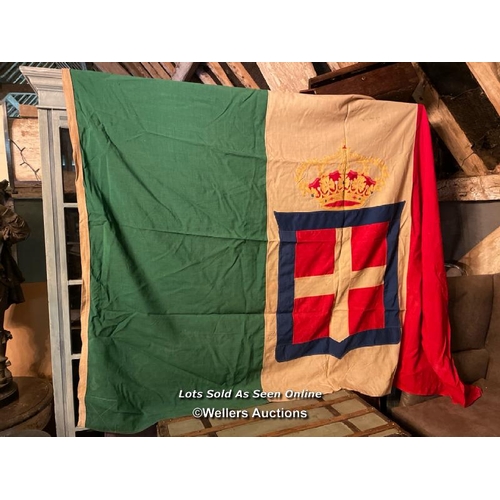 592 - HUGE ROYAL ITALIAN KINGDOM ARMY FLAG 1861 TO 1946, 200 X 150CM