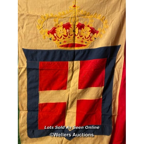 592 - HUGE ROYAL ITALIAN KINGDOM ARMY FLAG 1861 TO 1946, 200 X 150CM