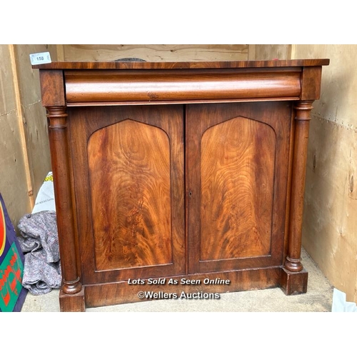 158 - HALLWAY CUPBOARD, WITH CENTRAL FELT LINED TOP DRAWER AND CUPBOARD UNDERNEATH, FLANKED BY TWO TURNED ... 