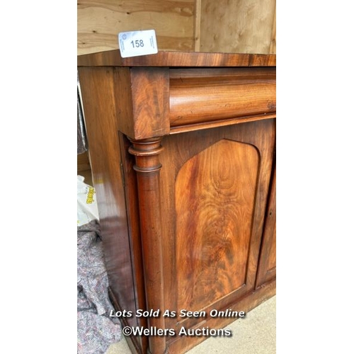 158 - HALLWAY CUPBOARD, WITH CENTRAL FELT LINED TOP DRAWER AND CUPBOARD UNDERNEATH, FLANKED BY TWO TURNED ... 