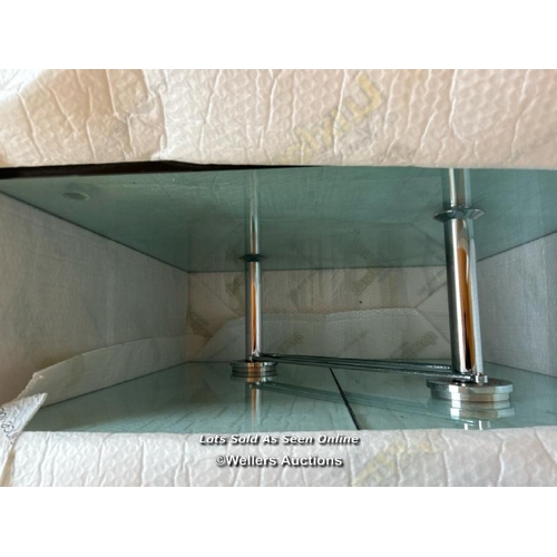 161 - MODERN GLASS COFFEE TABLE, 80CM (W) X 30CM (H) X 85CM (D) / CONTAINER NO: 371210