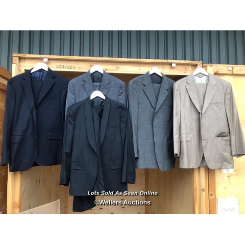 4 - 13X GENTS PRE-OWNED SUITS, MOST WITH MATCHING TROUSERS INC. HUGO BOSS, GIORGIO VENEZIANI, GIEVES AND... 