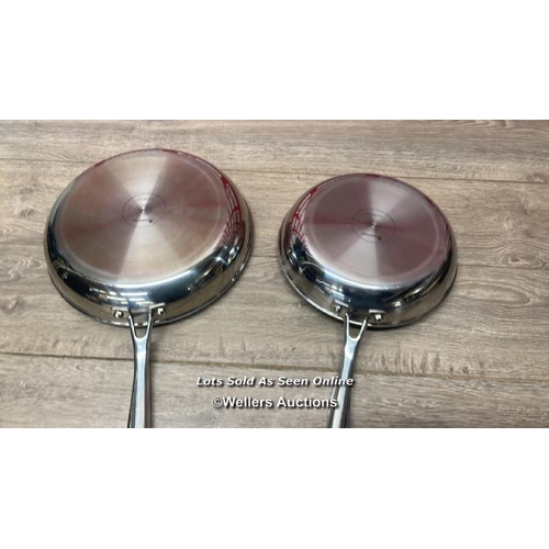 6023 - MASTERPRO STAINLESS STEEL ALUMINIUM FRYING PANS / SIGNS OF USE / D19