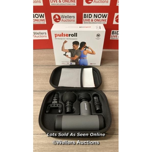 6033 - PULSEROLL MINI MASSAGE GUN WITH TRAVEL CASE / NEW WITHOUT POWER SUPPLY / D19