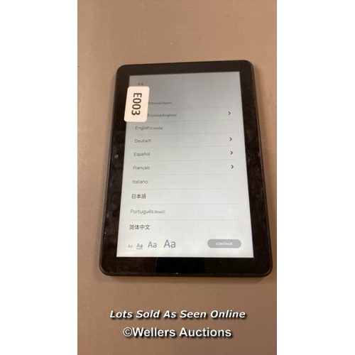 9594 - AMAZON FIRE HD 8 / K72LL4 / RESTORED TO FACTORY DEFAULTS