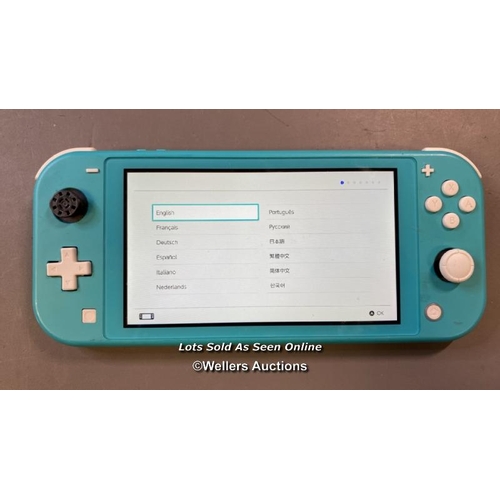 9616 - NINTENDO SWITCH LITE MODEL HDH-001, SN: XJE10002398456 / RESTORED TO FACTORY DEFAULTS