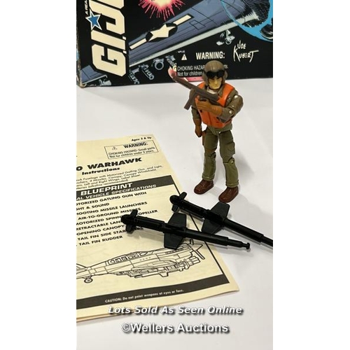 1 - Hasbro GI Joe boxed P-40 Warhawk plane with St. Savage action figure, in fair condition with working... 