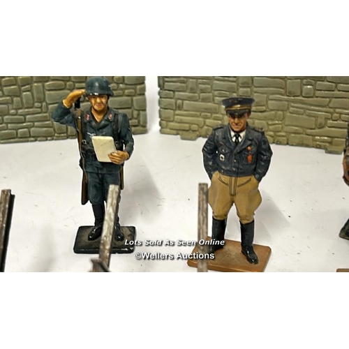 38 - Assorted military figures and accessories including metal hand painted soldiers, plastic soldiers, d... 