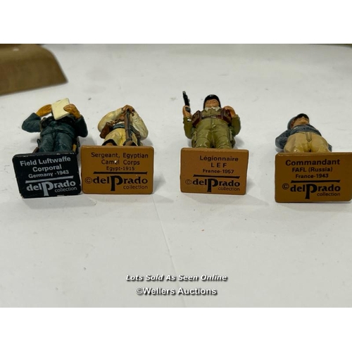 38 - Assorted military figures and accessories including metal hand painted soldiers, plastic soldiers, d... 