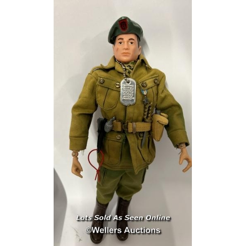 6 - A 1964 Palitoy Action Man figure in American Green Beret fatigues and a wooden kit locker, Palitoy 1... 