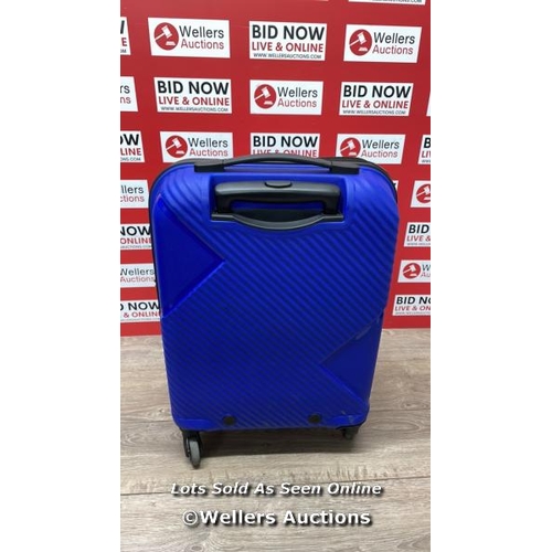 132 - AMERICAN TOURISTER JET DRIVER 55CM CARRY ON HARDSIDE SPINNER CASE / DAMAGED ZIP / SIGNS OF USE / A10