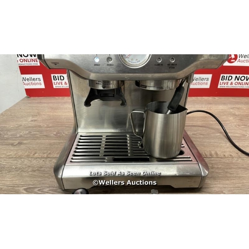 156 - SAGE BARISTA EXPRESS BES875BSS PUMP COFFEE MACHINE / POWERS UP / SIGNS OF USE / A22