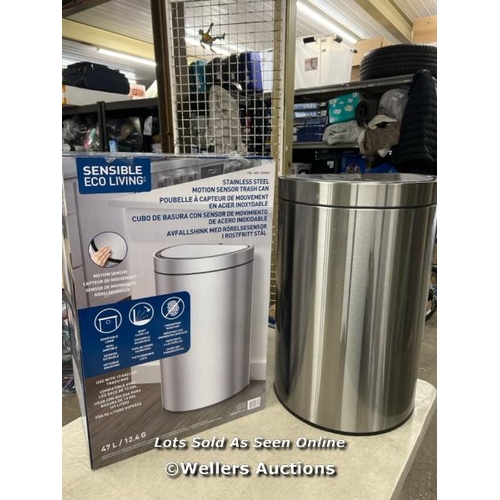 169 - EKO STAINLESS STEEL SEMI-ROUND MOTION SENSOR BIN - 47L / SIGNS OF USE / P5