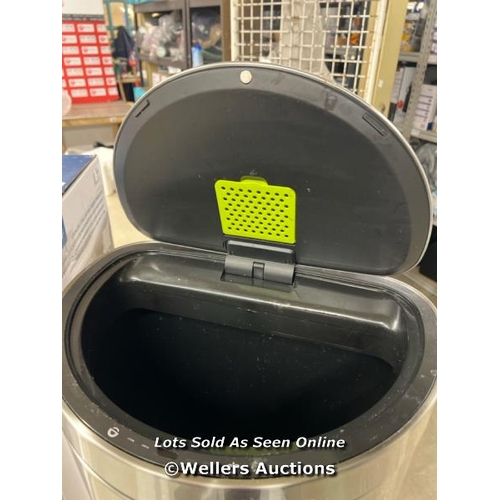 169 - EKO STAINLESS STEEL SEMI-ROUND MOTION SENSOR BIN - 47L / SIGNS OF USE / P5