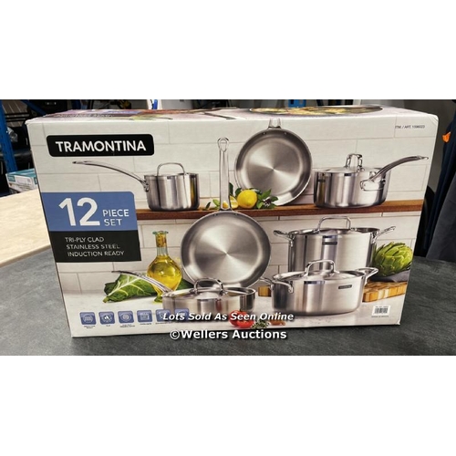 176 - TRAMONTINA STAINLESS COOKWARE SET / MINIMAL SIGNS OF USE / P10